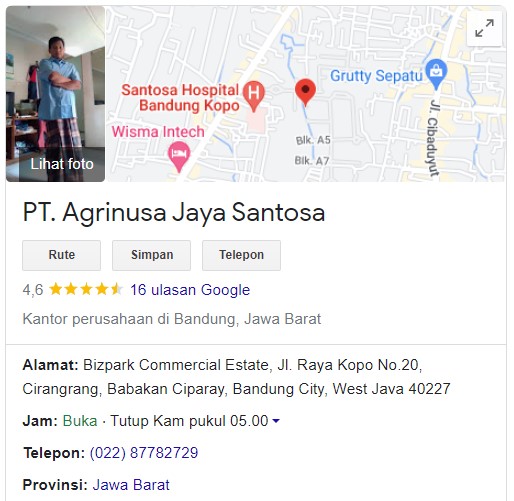 Lokasi PT Agrinusa Jaya Santosa